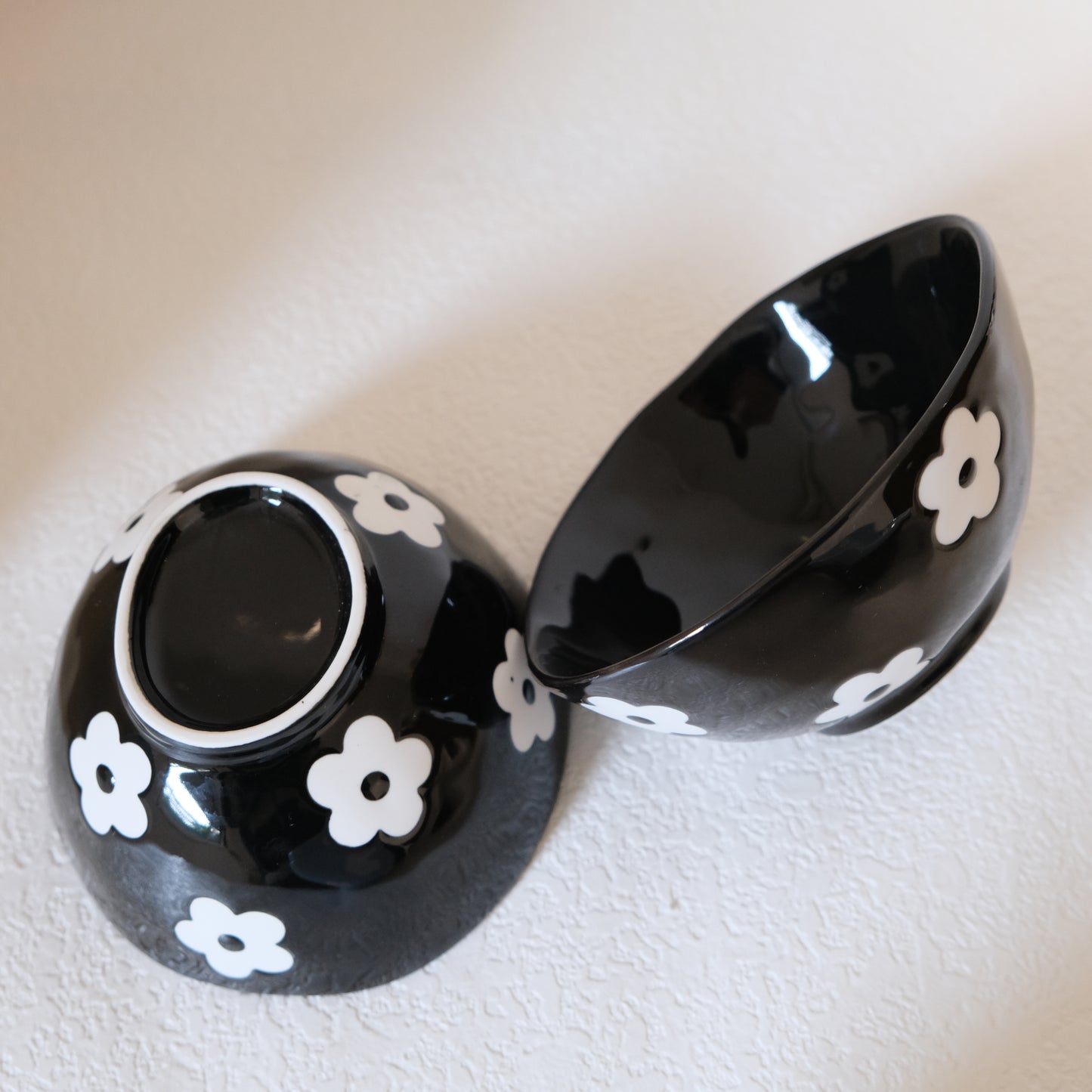 Fiore Bowl & Plate Black Set
