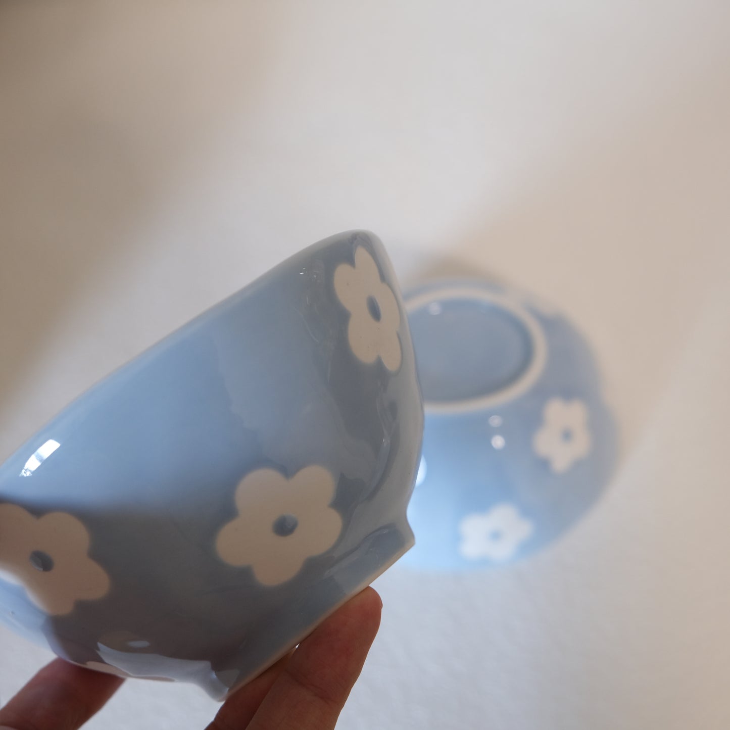 Fiore Ciotola e Piatto Blu Set