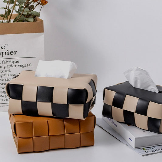 Decorative  Leather Tissue Box