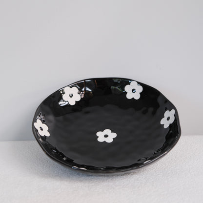 Fiore Bowl & Plate Black Set