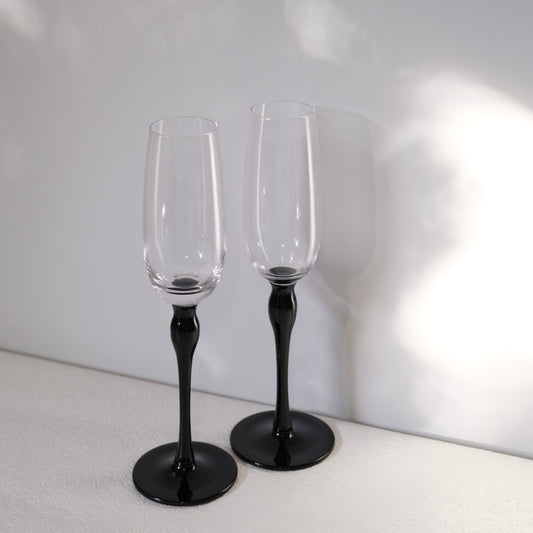 Nero Champagne Glass Set