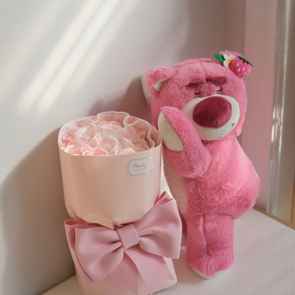 Bouquet di rose artificiali Straberry Bear